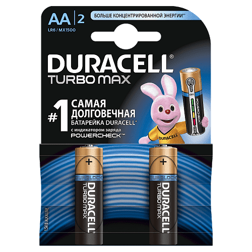 Батарейка АА LR06-2BL Duracell Turbo 2 шт. в упаковке