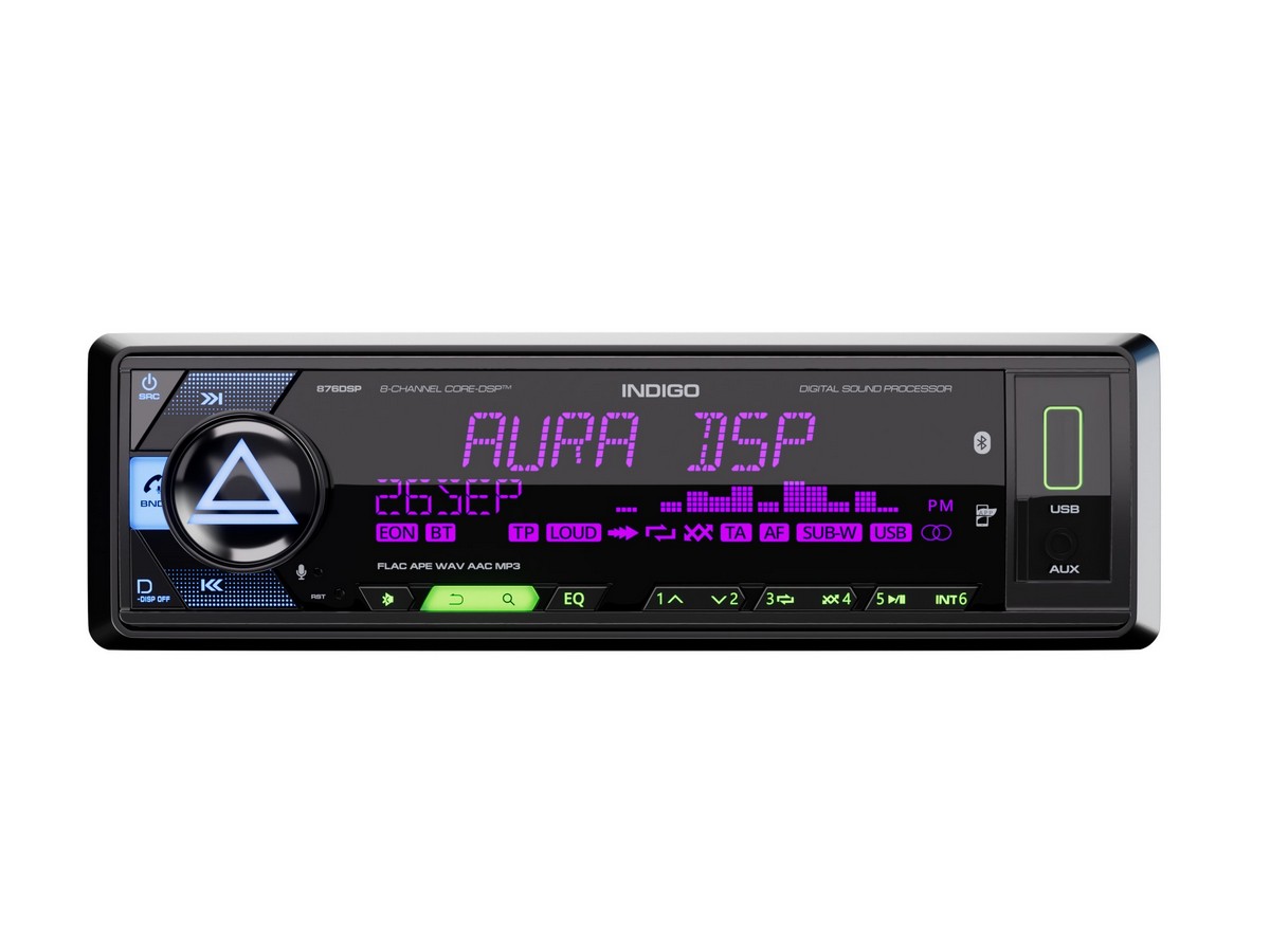 1-DIN USB/SD-ресиверы (без CD) AurA INDIGO-876DSP 