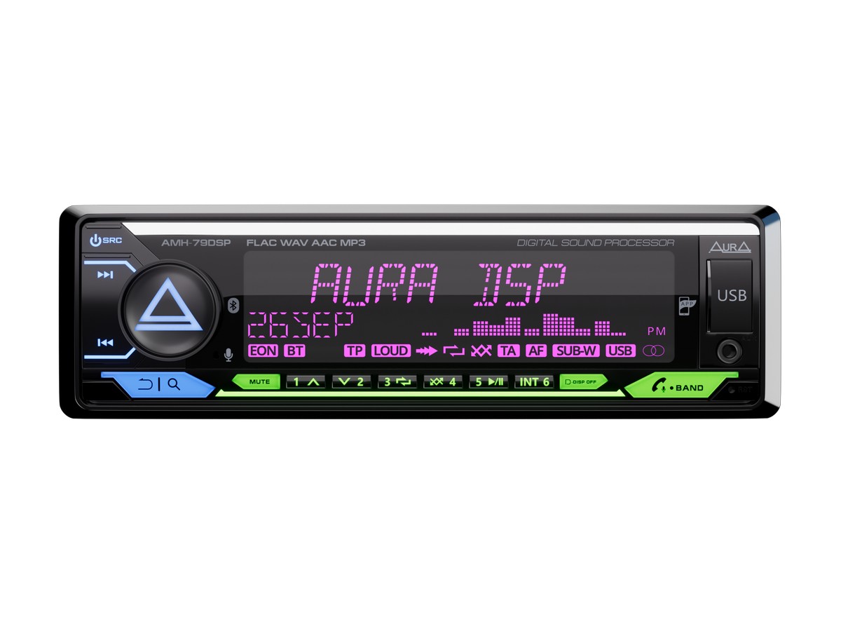 1-DIN USB/SD-ресиверы (без CD) AurA AMH-79DSP (2023) 