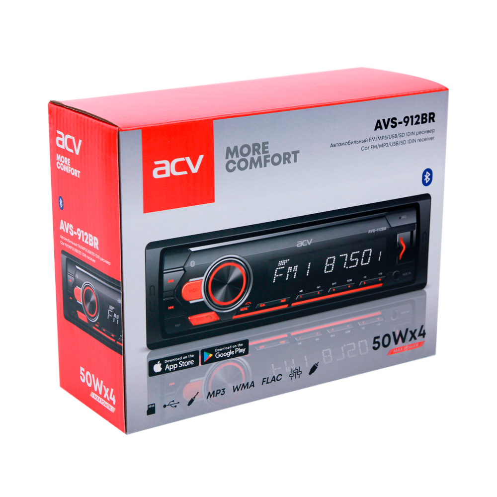 1-DIN USB/SD-ресиверы (без CD) ACV AVS-912BR 