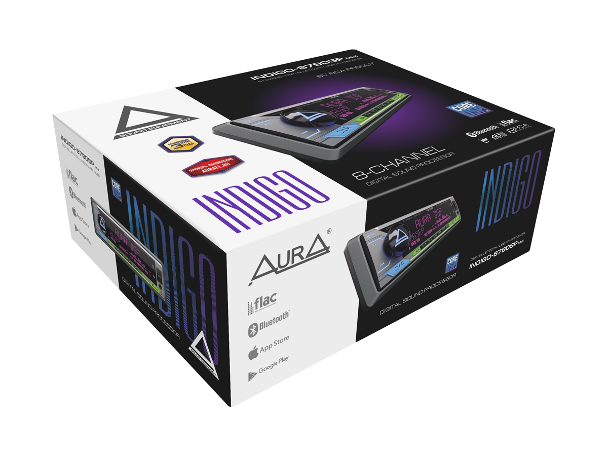 1-DIN USB/SD-ресиверы (без CD) AurA INDIGO-879DSP MkII 