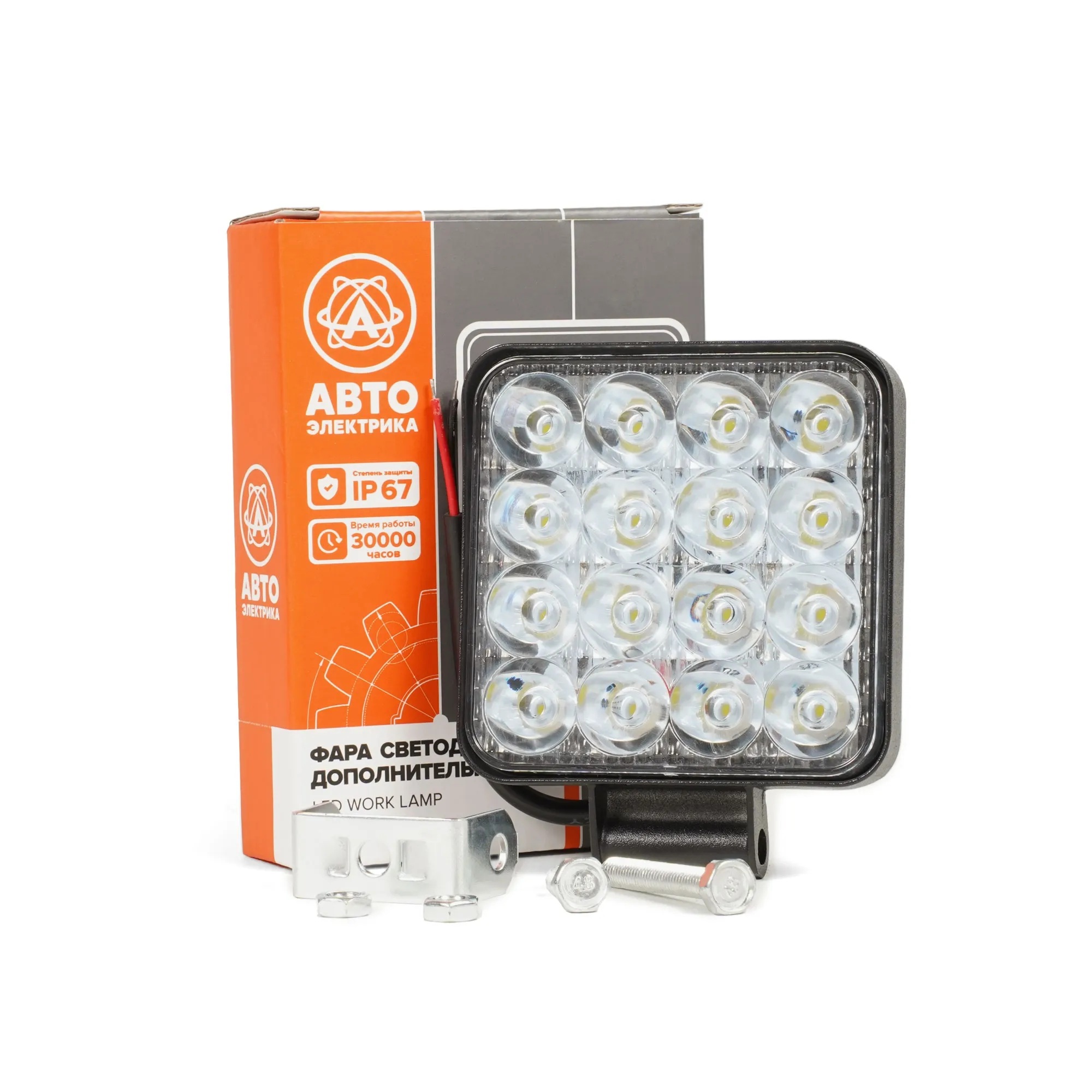 Автоэлектрика AE48S-16LED-PC -MINI Фара светодиодная,квадратная,85*19*113,48Вт,10-30V,1шт