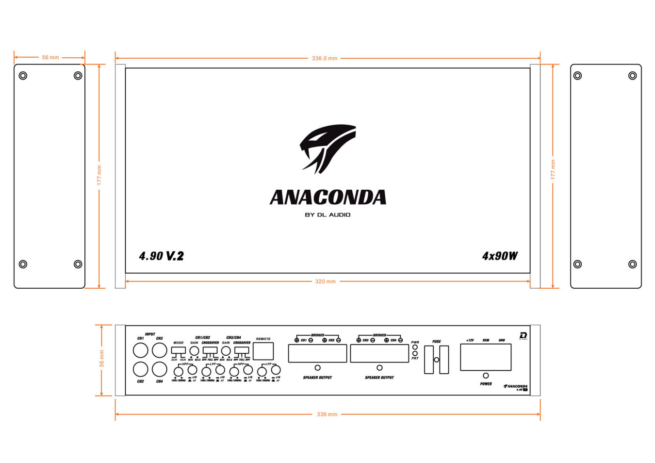 Четырёхканальные усилители DL Audio Anaconda 4.90 V2 