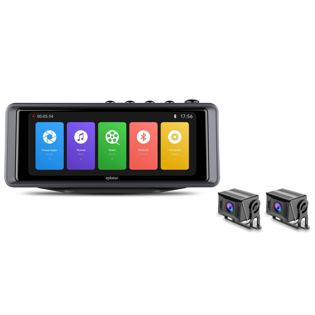 Видеорегистраторы с 2 камерами и более, спортивные камеры: Eplutus D706