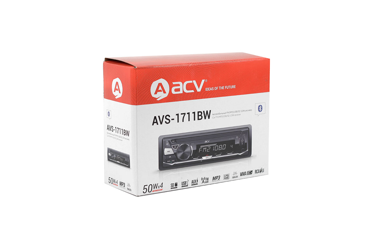 1-DIN USB/SD-ресиверы (без CD) ACV AVS-1711BW 
