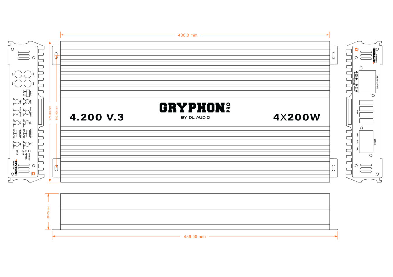 Четырёхканальные усилители DL Audio Gryphon Pro 4.200 V3 