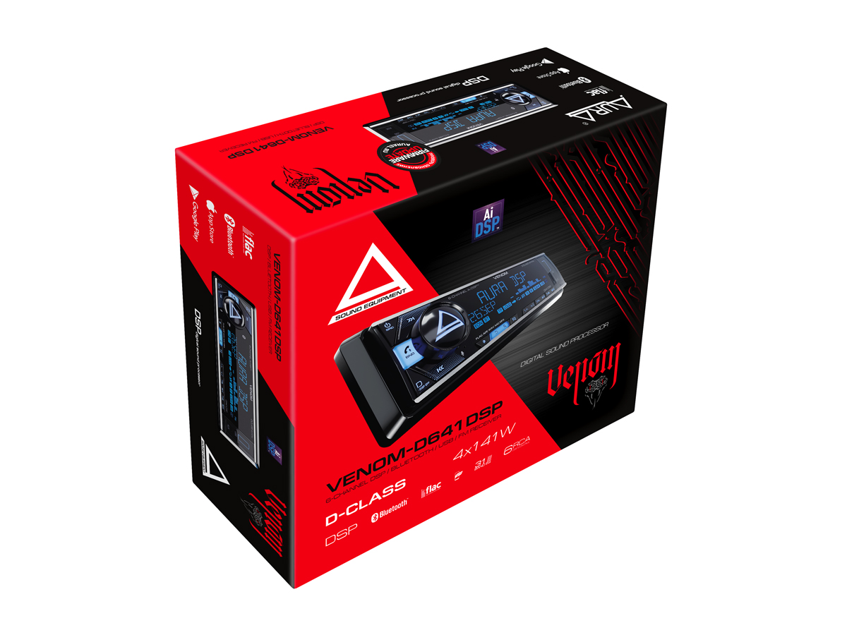 1-DIN USB/SD-ресиверы (без CD) AurA VENOM-D641DSP 