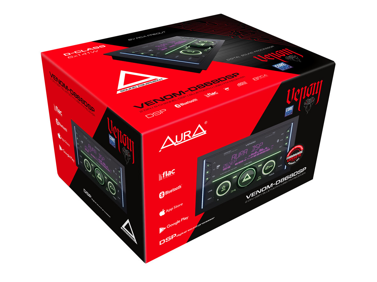 2-DIN DVD/MP3 ресиверы AurA VENOM-D868DSP 