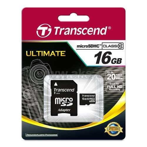 Transcend MicroSD 16Gb (SD adapter ) TS16GUSDHC10