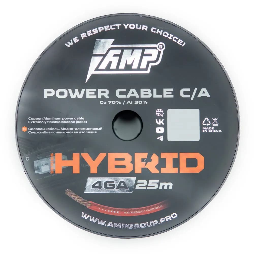 Кабели силовые, разъемы. Крепеж для кабеля. AMP HYBRID 4Ga 