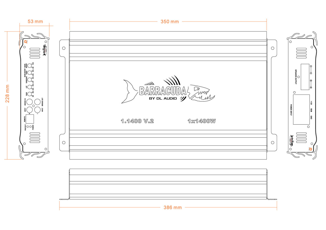 Одноканальные усилители DL Audio Barracuda 1.1400 V2 