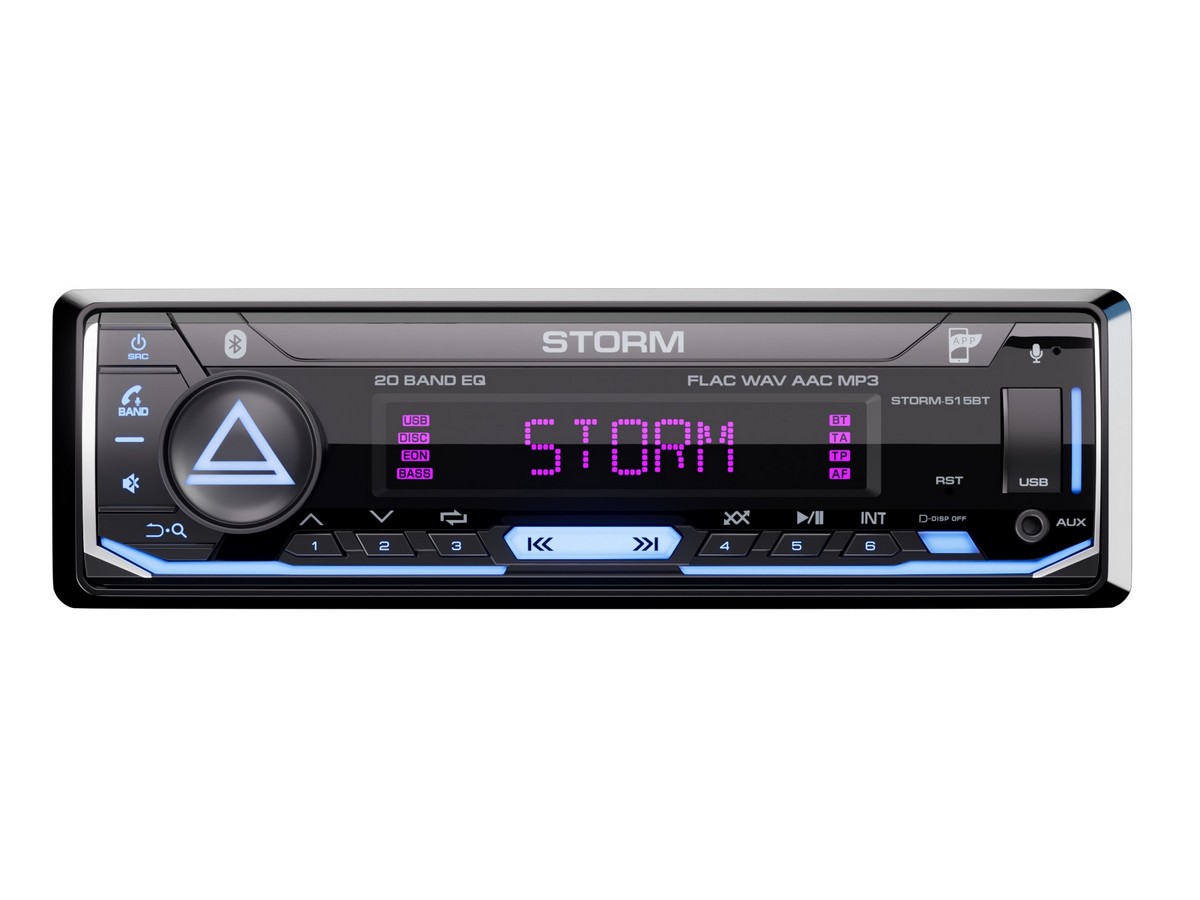 1-DIN USB/SD-ресиверы (без CD) AurA STORM-515BT 