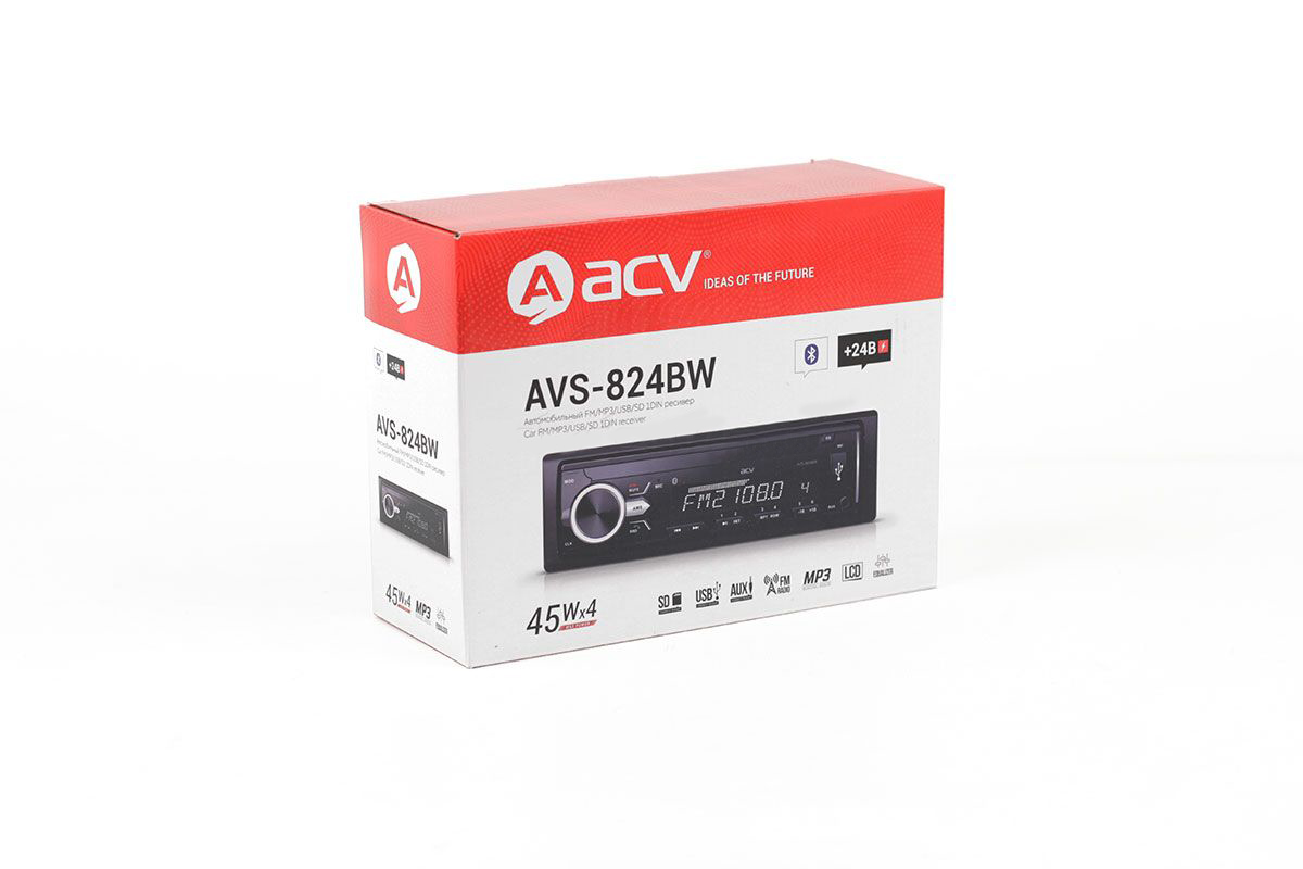 1-DIN USB/SD-ресиверы (без CD) ACV AVS-824BW 