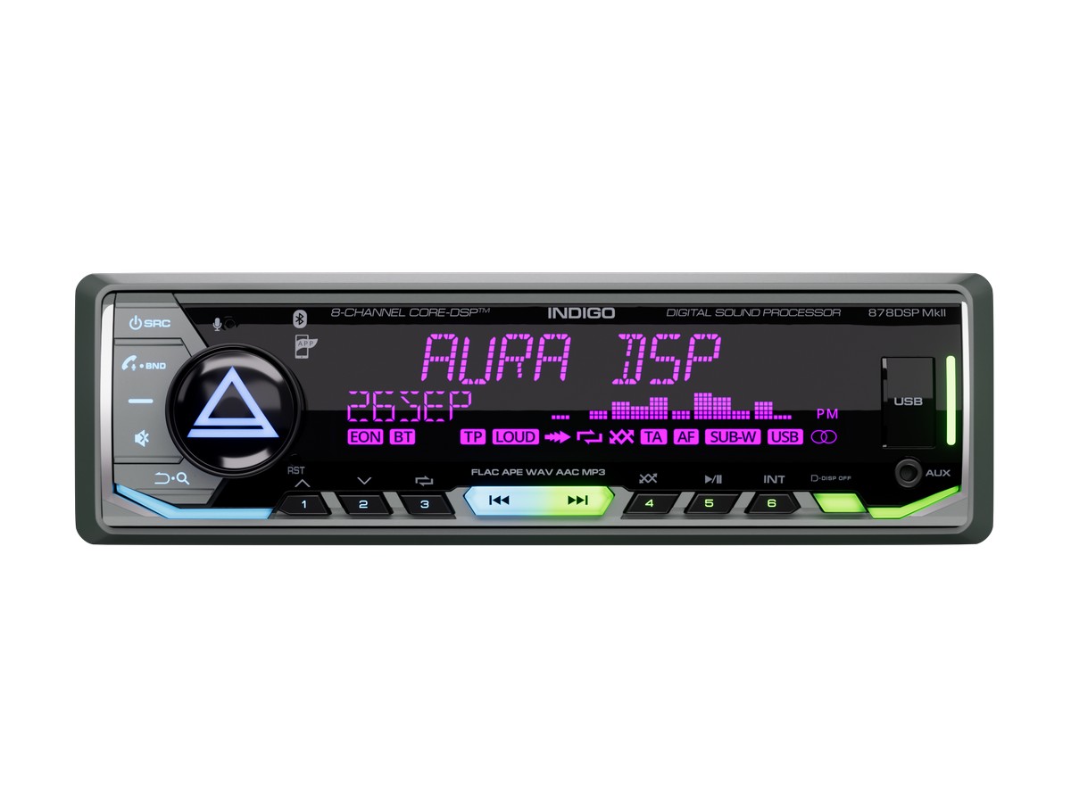1-DIN USB/SD-ресиверы (без CD) AurA INDIGO-878DSP MkII 