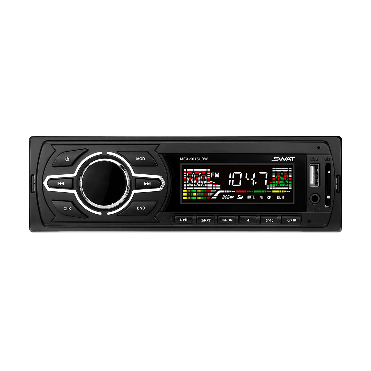 1-DIN USB/SD-ресиверы (без CD) Swat MEX-1015UBW 