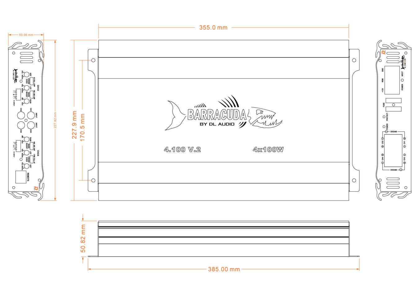 Четырёхканальные усилители DL Audio Barracuda 4.100 V2 