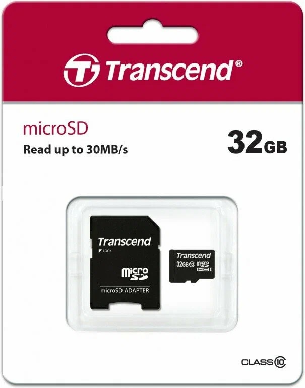 Карты памяти SD Transcend MicroSD 32Gb TS32GUSDHC10