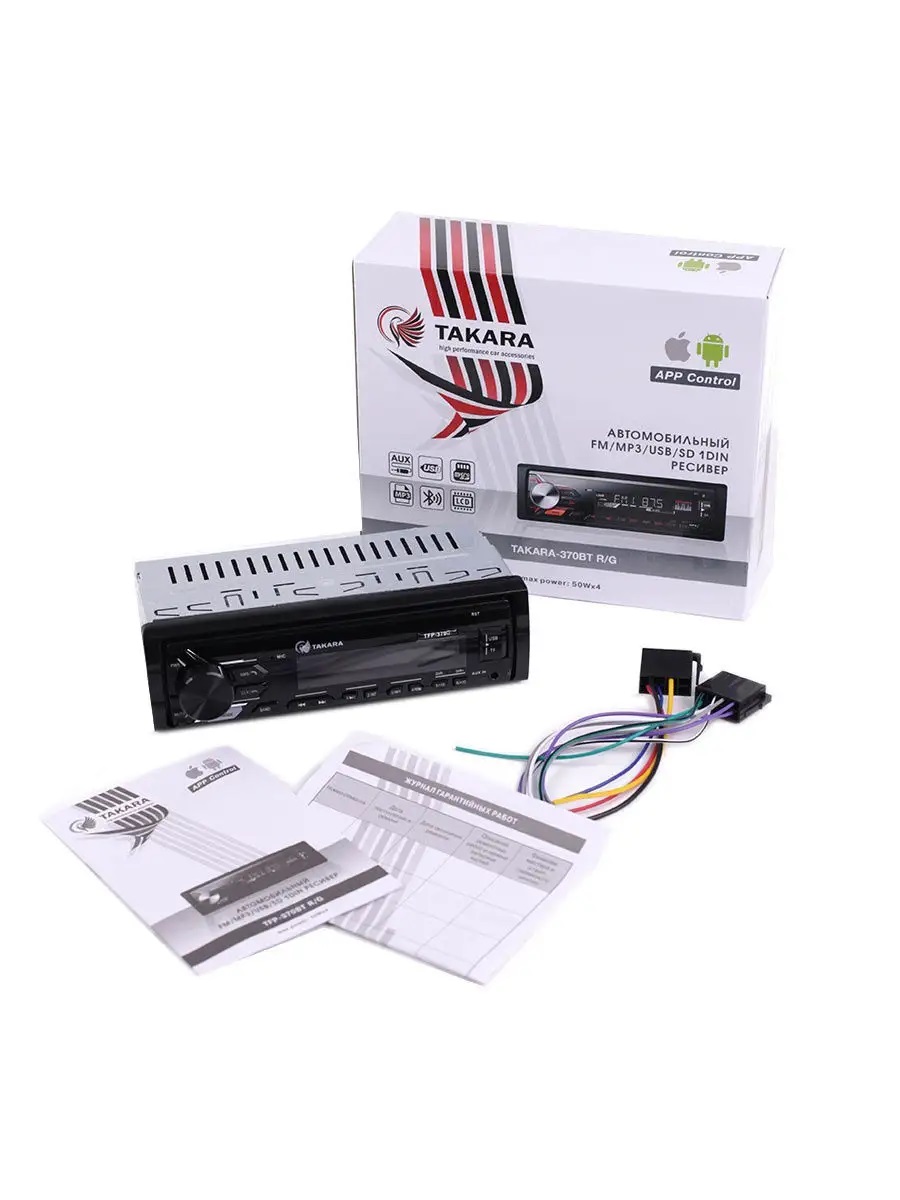 1-DIN USB/SD-ресиверы (без CD) TAKARA TFP-370G BT 