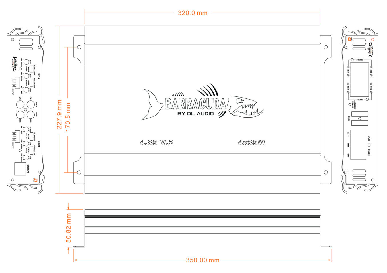 Четырёхканальные усилители DL Audio Barracuda 4.85 V2 