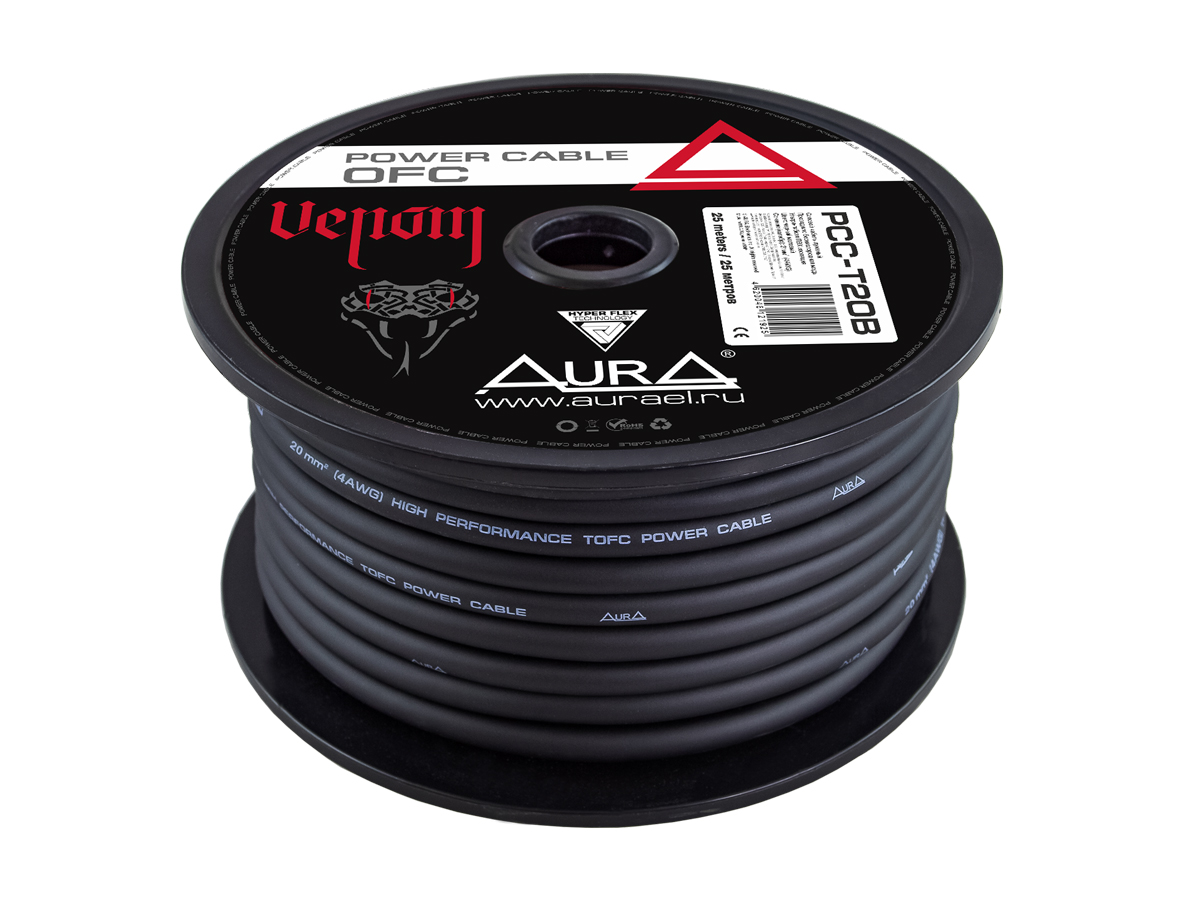 Кабели силовые, разъемы. Крепеж для кабеля. AurA PCC-T20B 