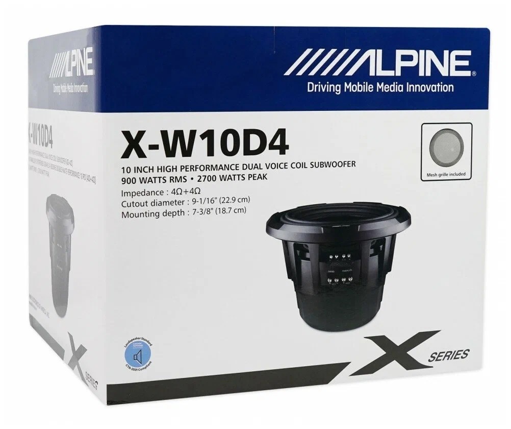Сабвуферные динамики Alpine X-W10D4 