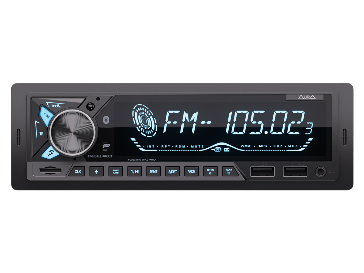 1-DIN USB/SD-ресиверы (без CD) AurA FIREBALL-440BT 