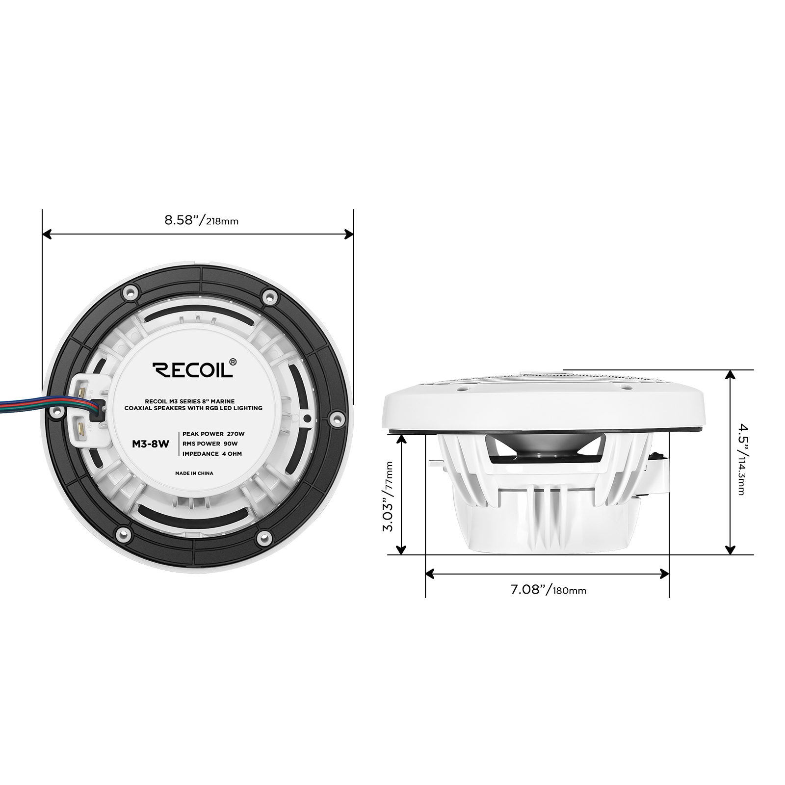 Морская акустика Recoil M3-8W 