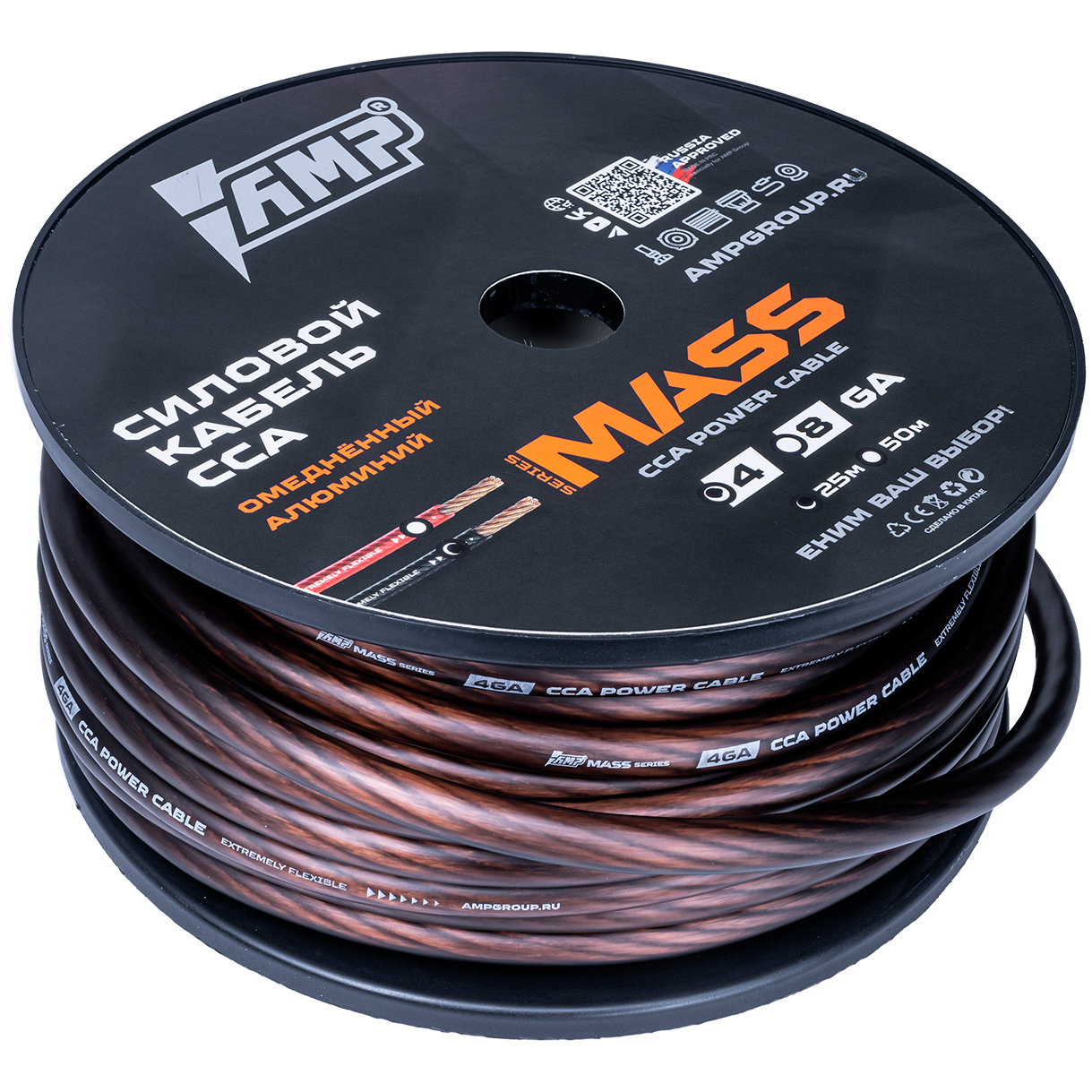 Кабели силовые, разъемы. Крепеж для кабеля. AMP MASS 4Ga 