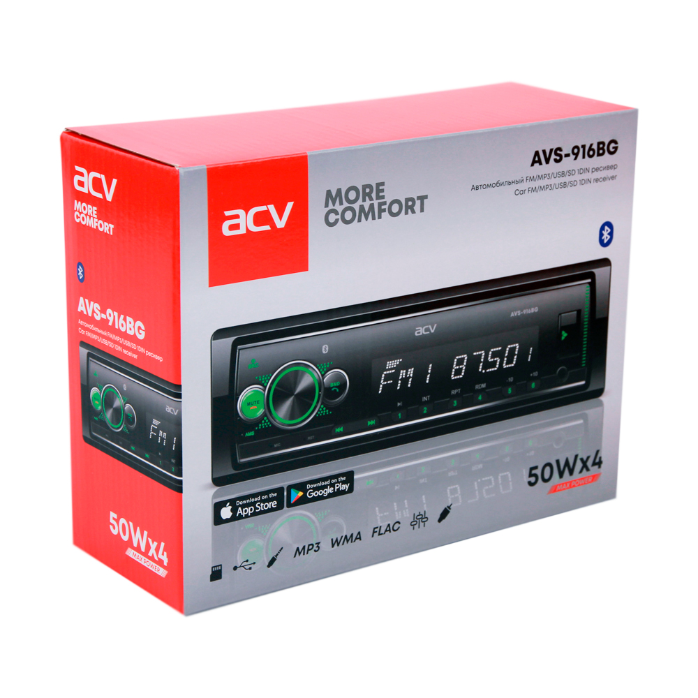 1-DIN USB/SD-ресиверы (без CD) ACV AVS-916BG 