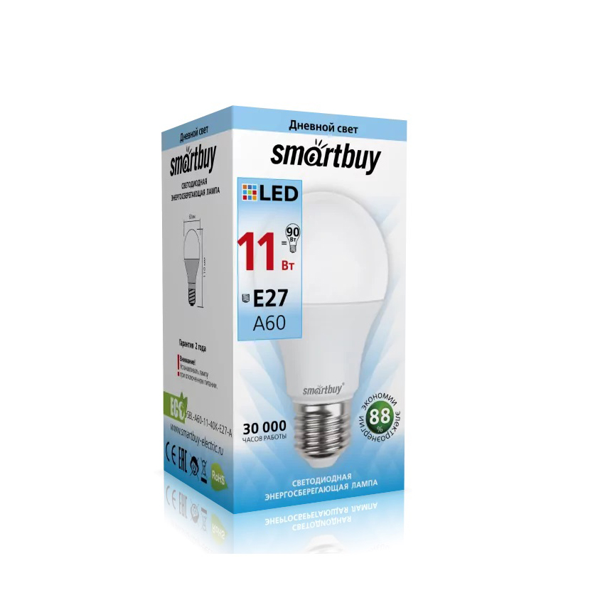 Лампа Smartbuy A60-11W/4000/E27 ( SBL-A60-11-4K-E27 )