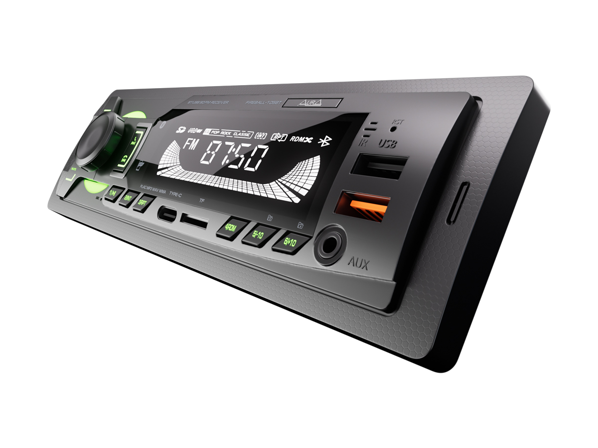 1-DIN USB/SD-ресиверы (без CD) AurA FIREBALL-105BT 