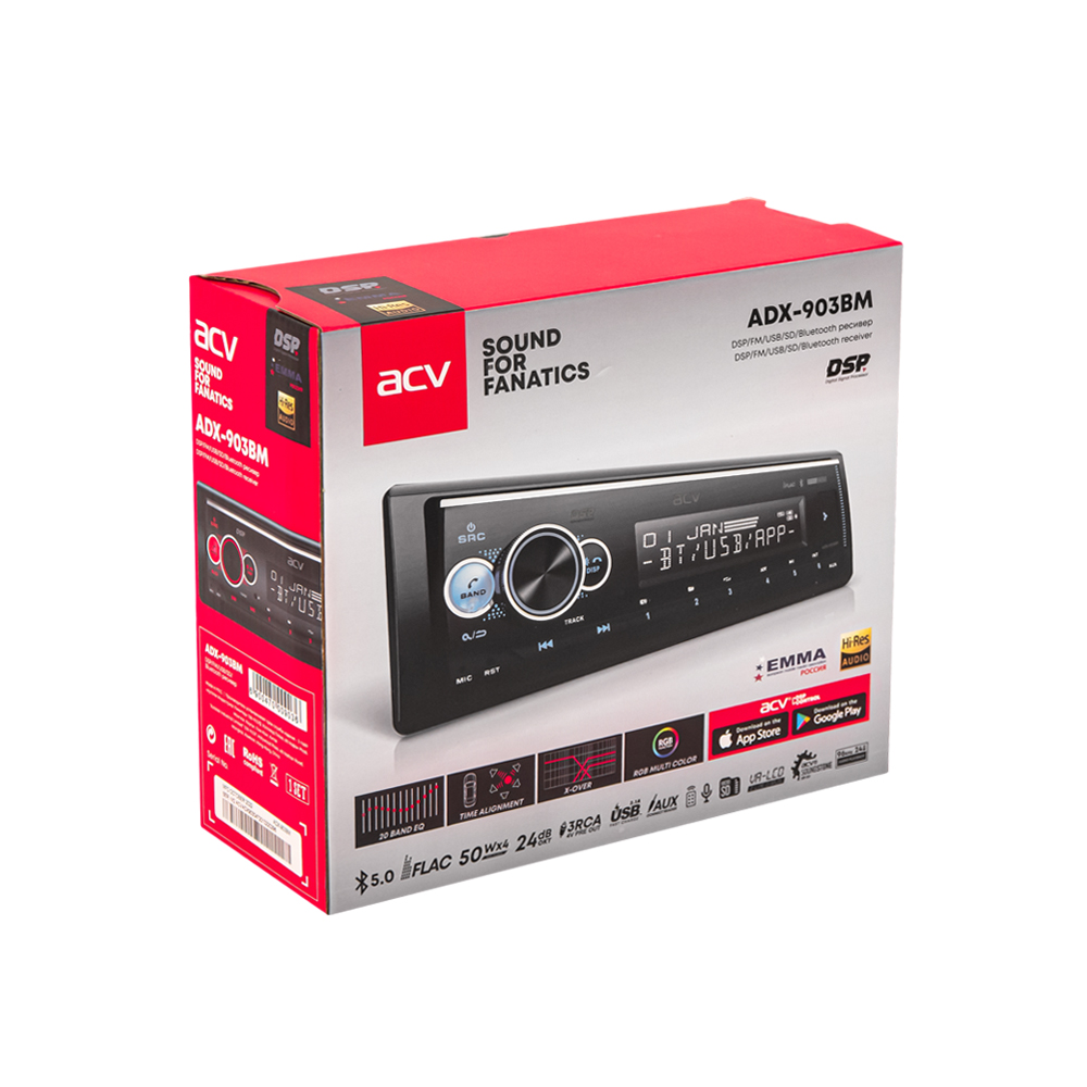 1-DIN USB/SD-ресиверы (без CD) ACV ADX-903BM DSP 