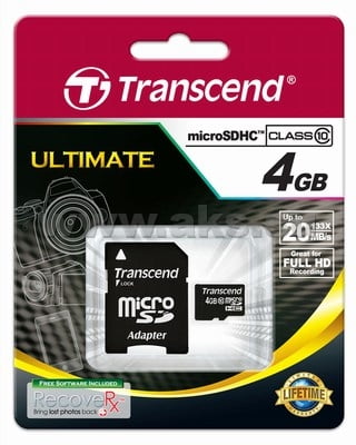 Transcend MicroSD 4Gb (SD adapter ) TS4GUSDHC10