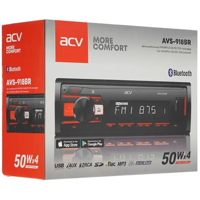 1-DIN USB/SD-ресиверы (без CD) ACV AVS-918BR 