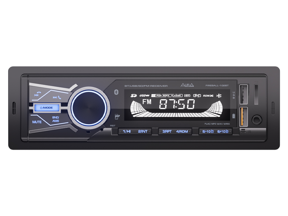 1-DIN USB/SD-ресиверы (без CD) AurA FIREBALL-102BT 