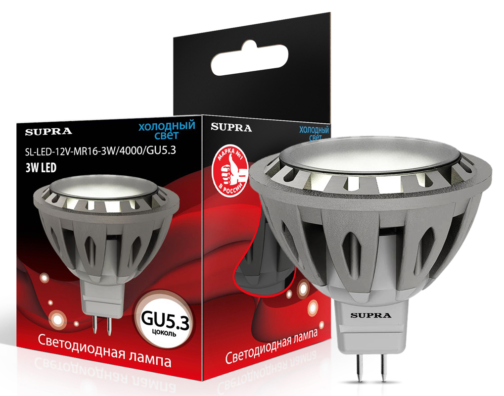 Лампы Supra SL-LED-ECO-MR16-5W/4000/GU5.3