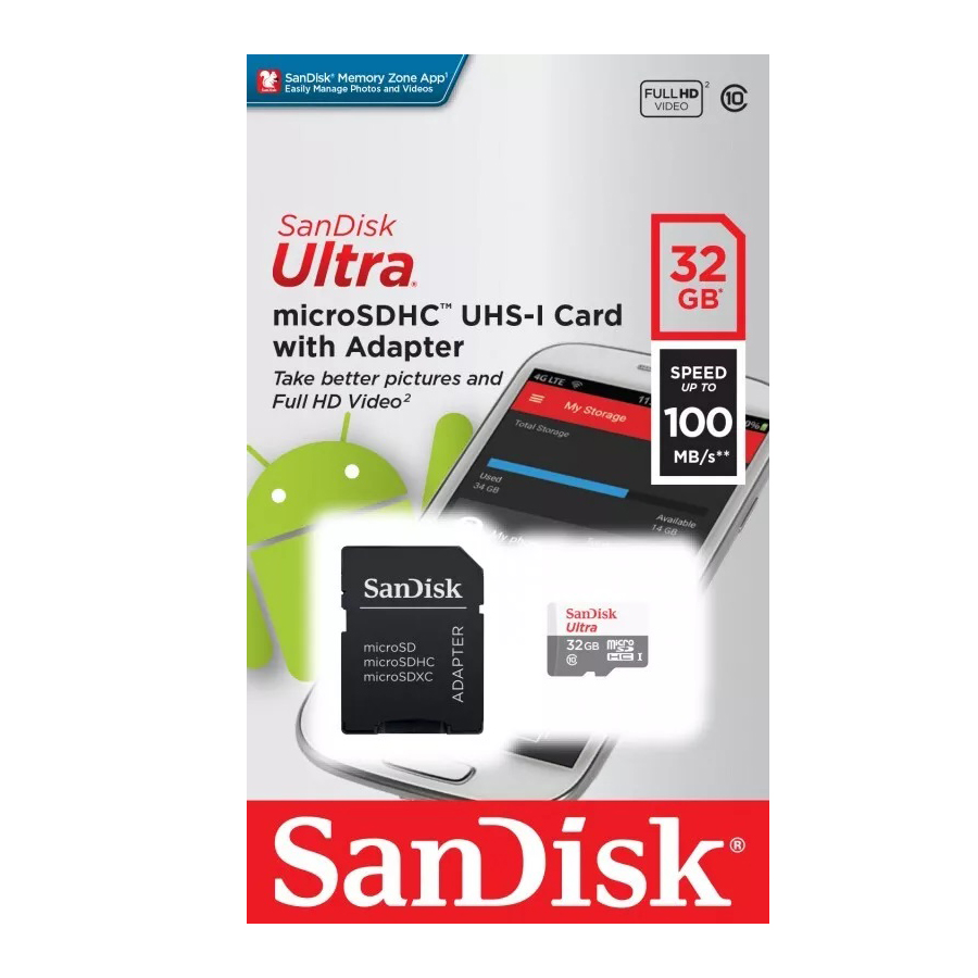 Карты памяти SD SanDisk MicroSD 32Gb UHS-I