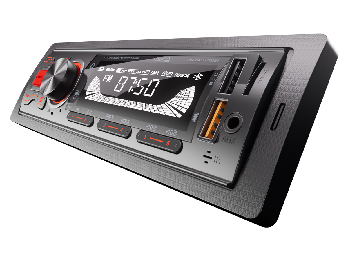 1-DIN USB/SD-ресиверы (без CD) AurA FIREBALL-103BT 