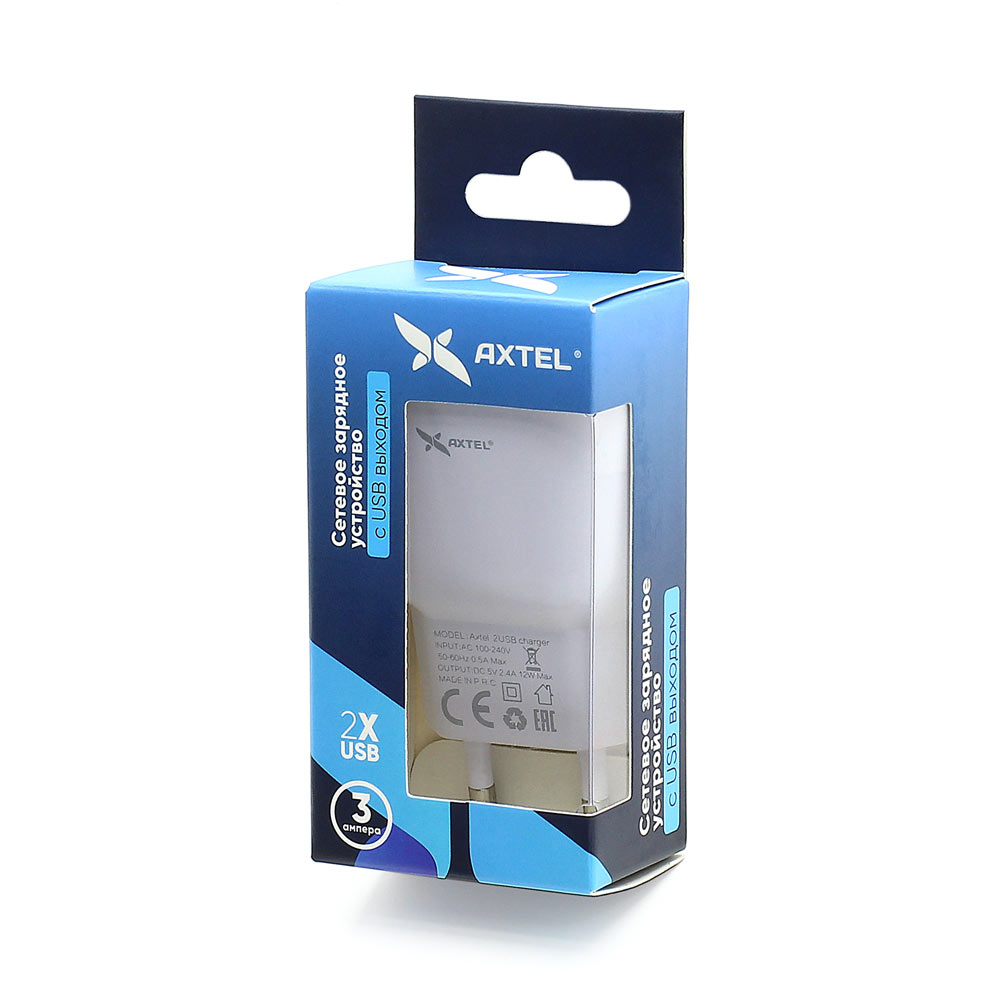 Зарядные устройства для смартфонов, Кабели AXTEL СЗУ USB 