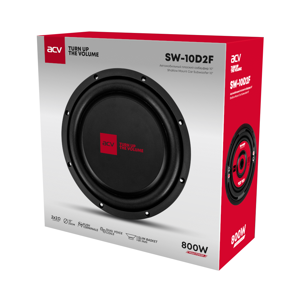 Сабвуферные динамики ACV SW-10D2F SLIM 