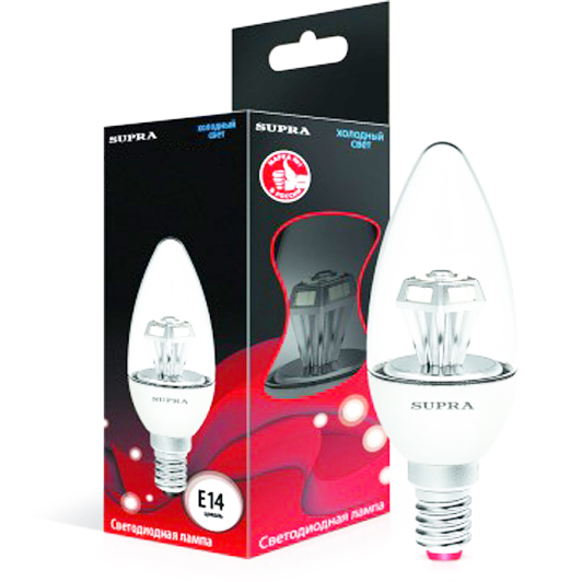 Лампы Supra SL-LED-CR-CN-6W/3000/E14