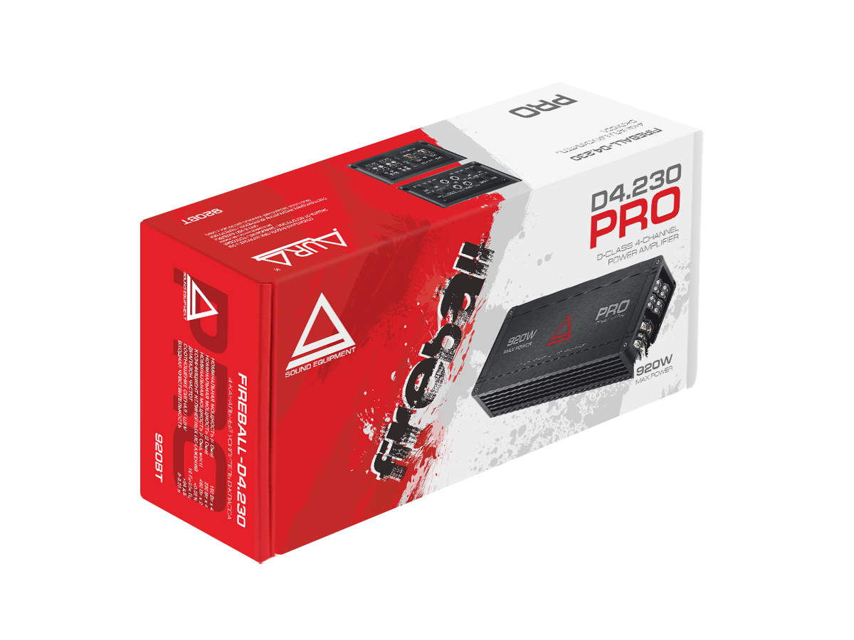 Четырёхканальные усилители AurA FIREBALL-D4.230 PRO 