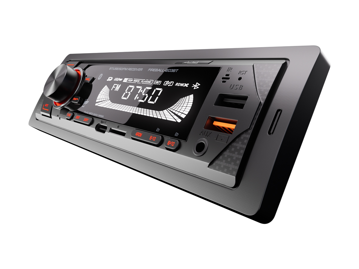 1-DIN USB/SD-ресиверы (без CD) AurA FIREBALL-203BT 
