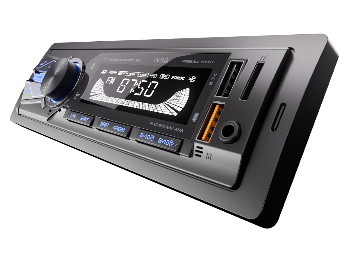 1-DIN USB/SD-ресиверы (без CD) AurA FIREBALL-102BT 