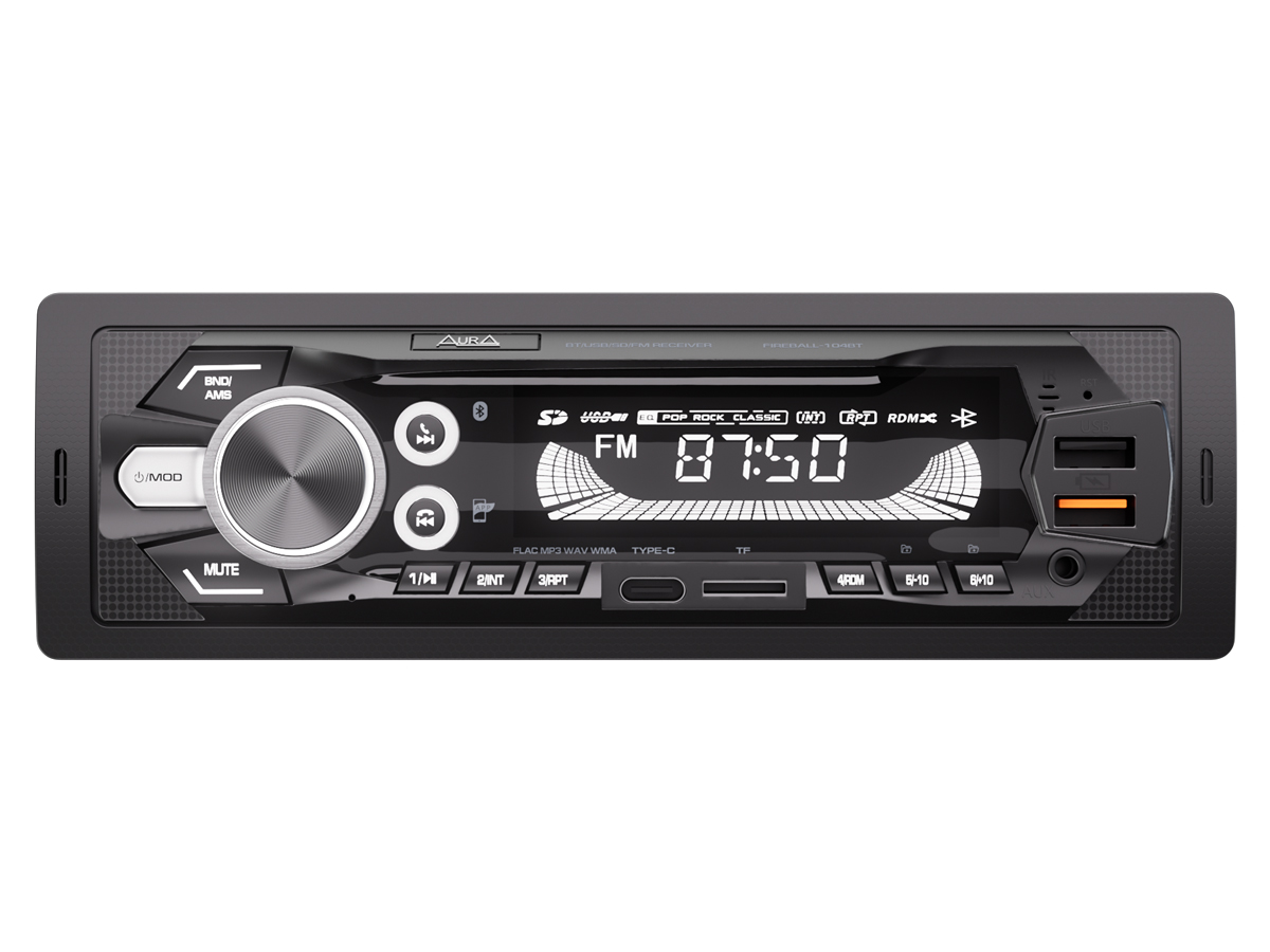 1-DIN USB/SD-ресиверы (без CD) AurA FIREBALL-104BT 