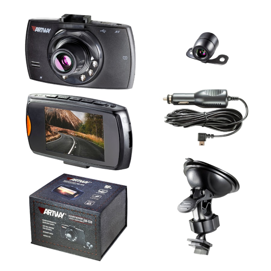 Видеорегистраторы с 2 камерами и более, спортивные камеры: ARTWAY AV-520
