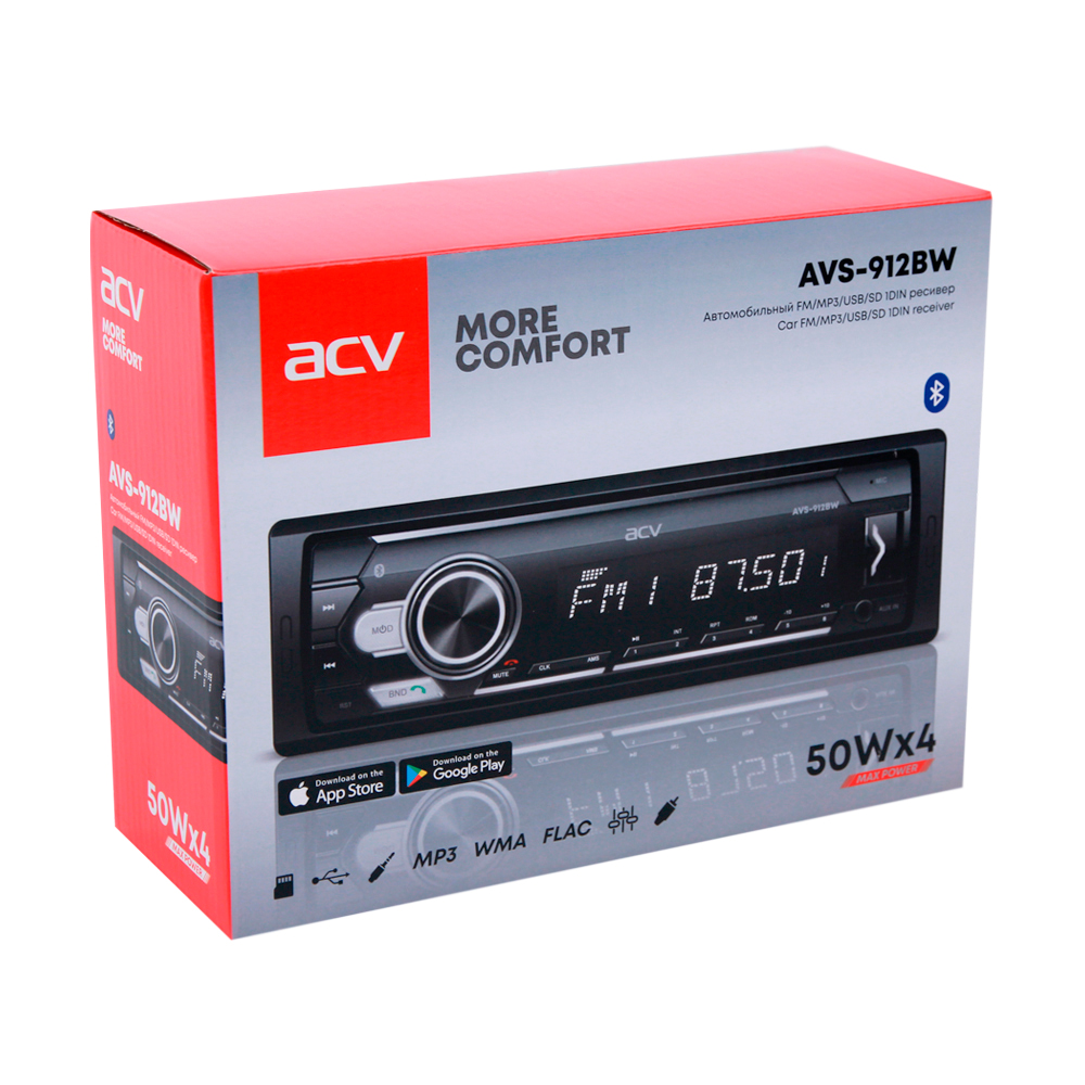1-DIN USB/SD-ресиверы (без CD) ACV AVS-912BW 