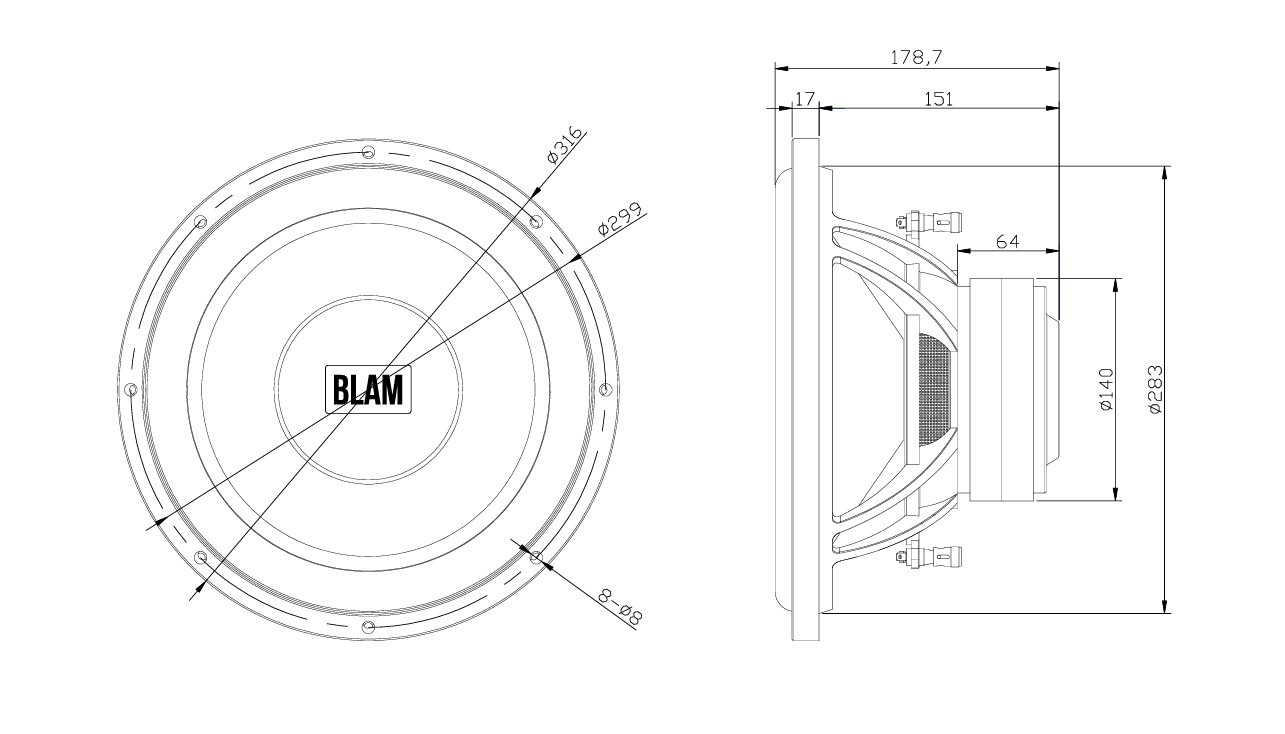 Сабвуферные динамики BLAM L30DB 
