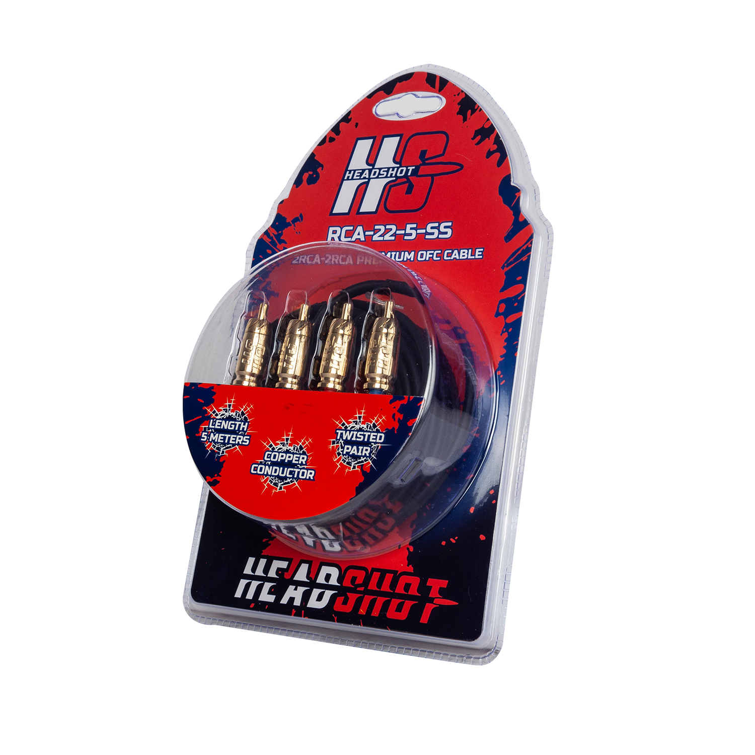 Кабели межблочные (RCA), AUX, HDMI, RCA разъёмы KICX Headshot RCA-22-5-SS 