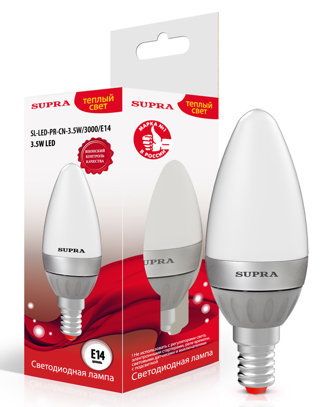 Лампы Supra SL-LED-PR-CN-3.5W/3000/E14